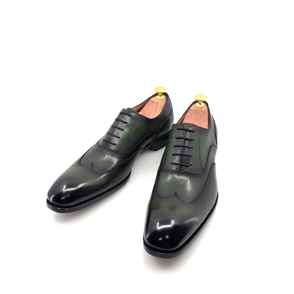 Ugo Vasare Leather Wingtip Oxford - Green