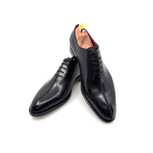 Ugo Vasare "Derrick" Burnished Calfskin Lace-Up Oxford Black