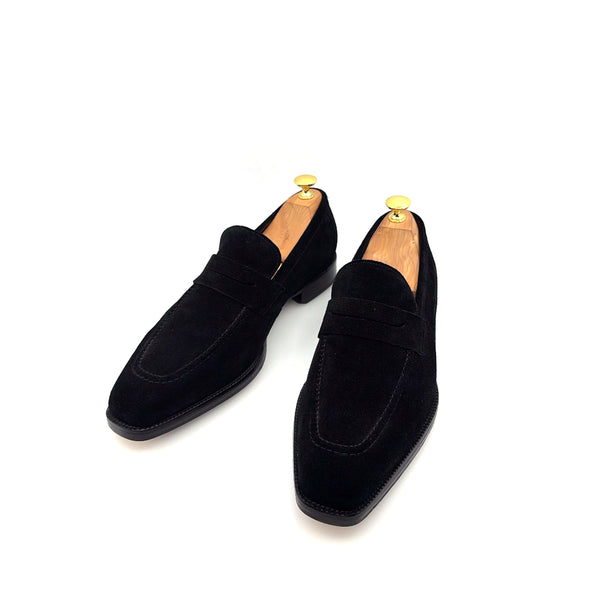 Maurice E Suede Penny Loafer - Black