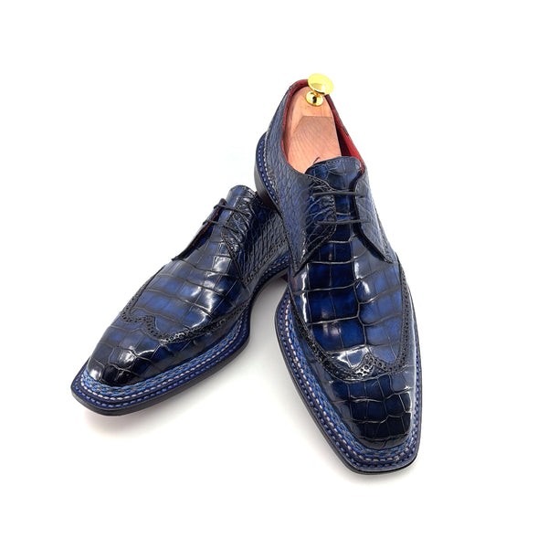 Maurice Custom Alligator Lace-Up Collab with Mr. Maximoff 2.0 - Deep Ocean