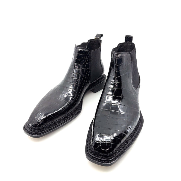 Maurice Custom Alligator Boot Collab with Mr. Maximoff - Black