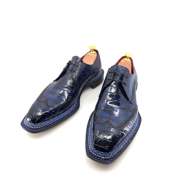 Maurice Custom Alligator Lace-Up Collab with Mr. Maximoff 2.0 - Deep Ocean