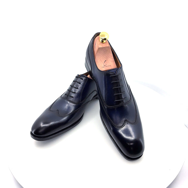 Ugo Vasare Leather Wingtip Oxford - Navy