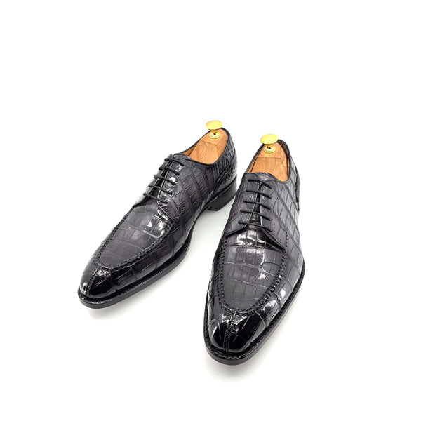 Ugo Vasare Alligator Lace-Up Shoe - Grey