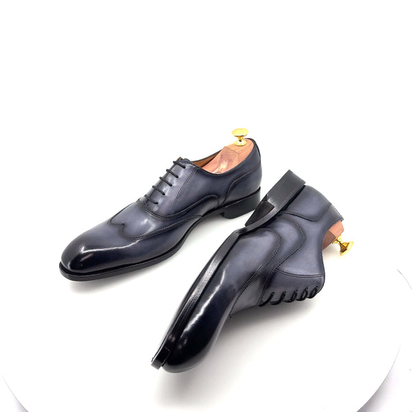 Ugo Vasare Leather Wingtip Oxford - Grey