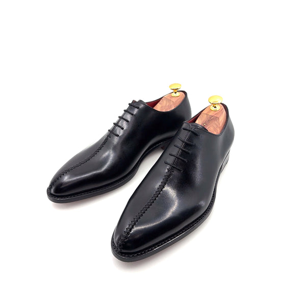 Ugo Vasare "Derrick" Burnished Calfskin Lace-Up Oxford Black