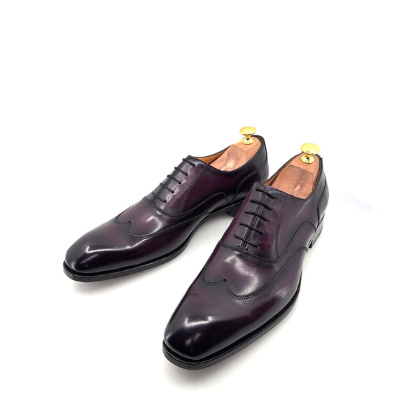 Ugo Vasare Leather Wingtip Oxford - Purple
