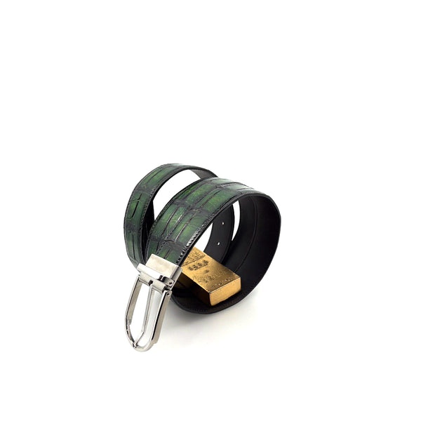 Maurice Custom Alligator Belt - Green