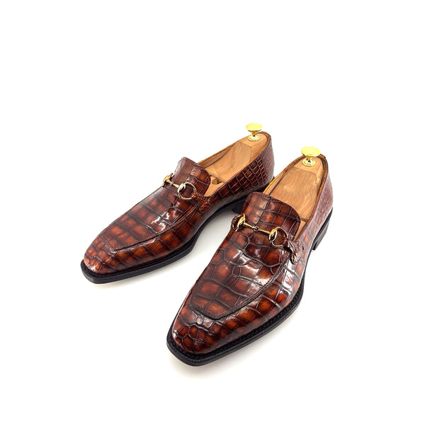 Maurice Custom Alligator Bit Loafer Collab With Mr.Sishman - Whiskey