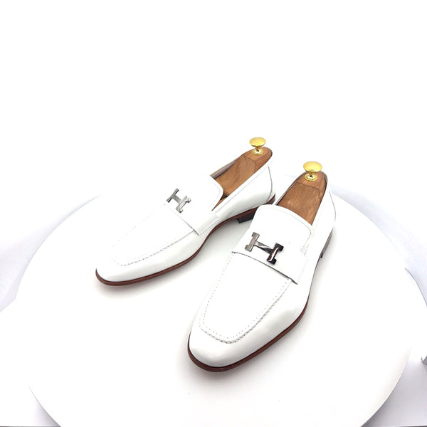 C Collection Patent Leather H Loafer - White