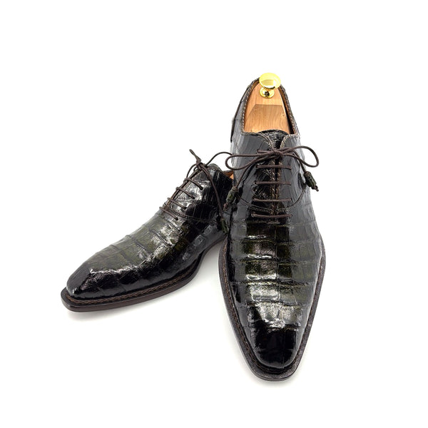 Mezlan Crocodile Oxford - Brown/Olive