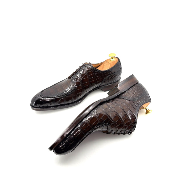 Ugo Vasare Alligator Lace-Up Shoe - Brown