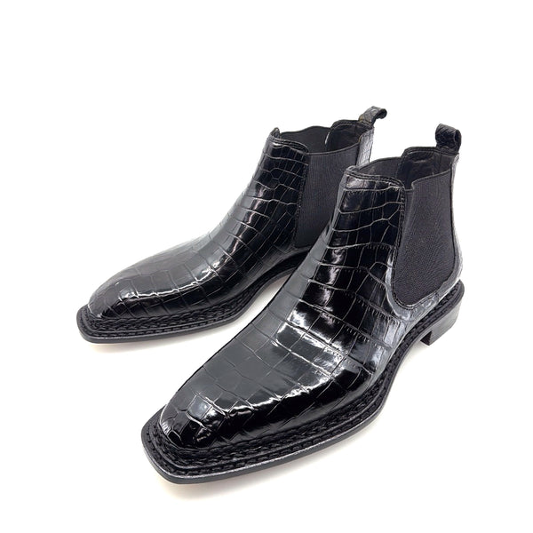 Maurice Custom Alligator Boot Collab with Mr. Maximoff - Black