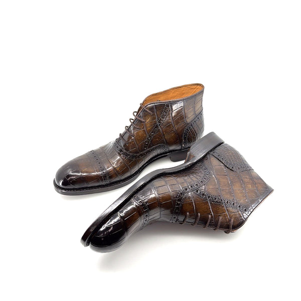 Ugo Vasare Alligator Boot - Brown