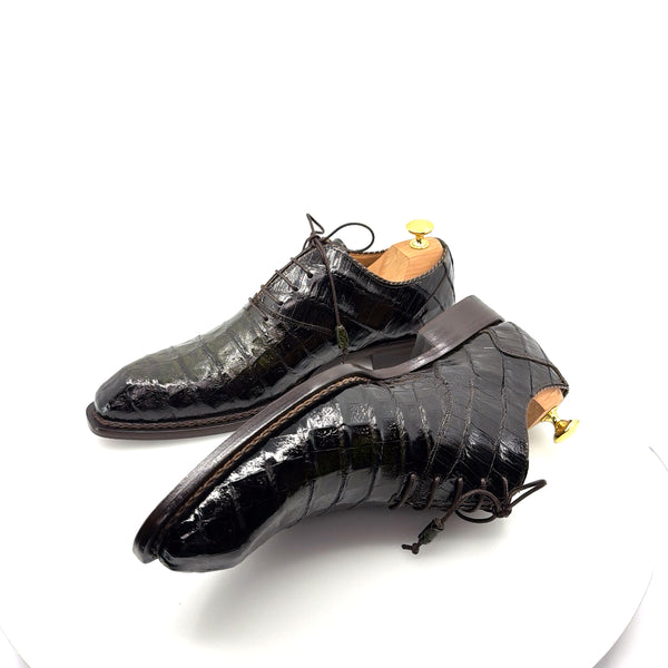 Mezlan Crocodile Oxford - Brown/Olive