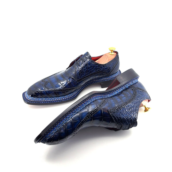 Maurice Custom Alligator Lace-Up Collab with Mr. Maximoff 2.0 - Deep Ocean