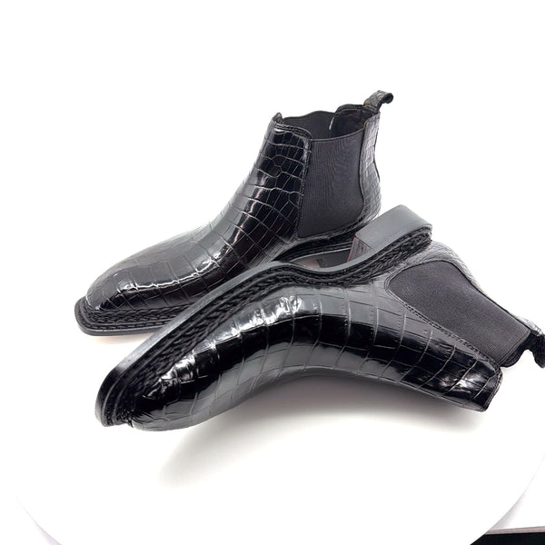 Maurice Custom Alligator Boot Collab with Mr. Maximoff - Black