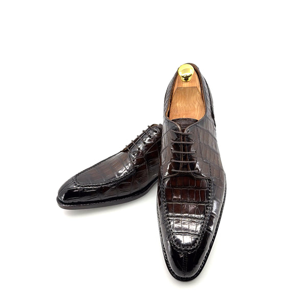 Ugo Vasare Alligator Lace-Up Shoe - Brown