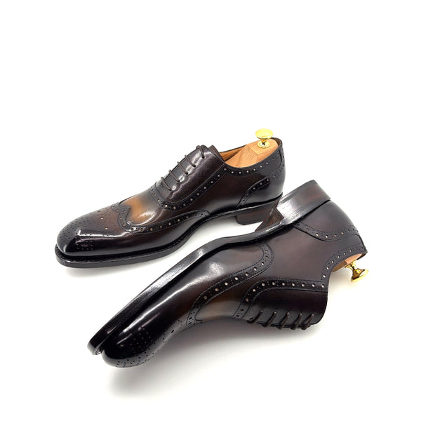 Ugo Vasare Calfskin Wingtip Oxford - Chocolate