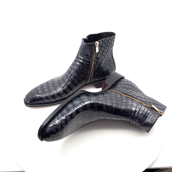 Maurice Custom Alligator Horse Heels Collab With Mr. Lewis - Dark Gray