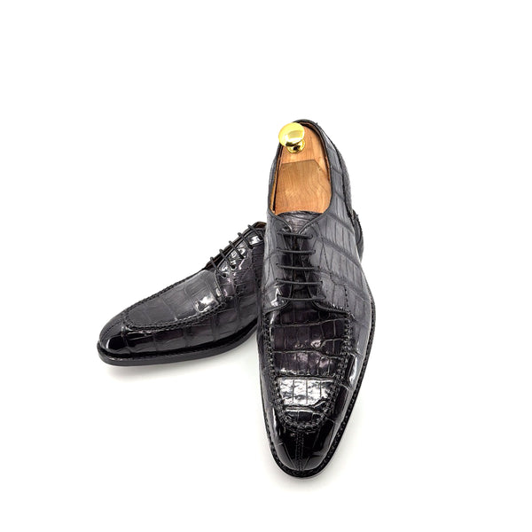 Ugo Vasare Alligator Lace-Up Shoe - Grey
