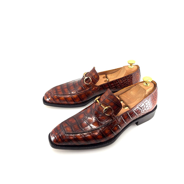 Maurice Custom Alligator Bit Loafer Collab With Mr.Sishman - Whiskey