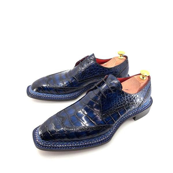 Maurice Custom Alligator Lace-Up Collab with Mr. Maximoff 2.0 - Deep Ocean