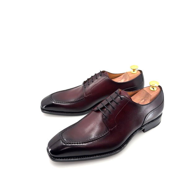 Ugo Vasare "Norman" Calfskin Lace-Up Split-Toe Derby - Burgundy