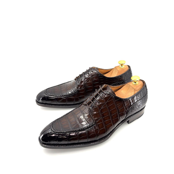 Ugo Vasare Alligator Lace-Up Shoe - Brown