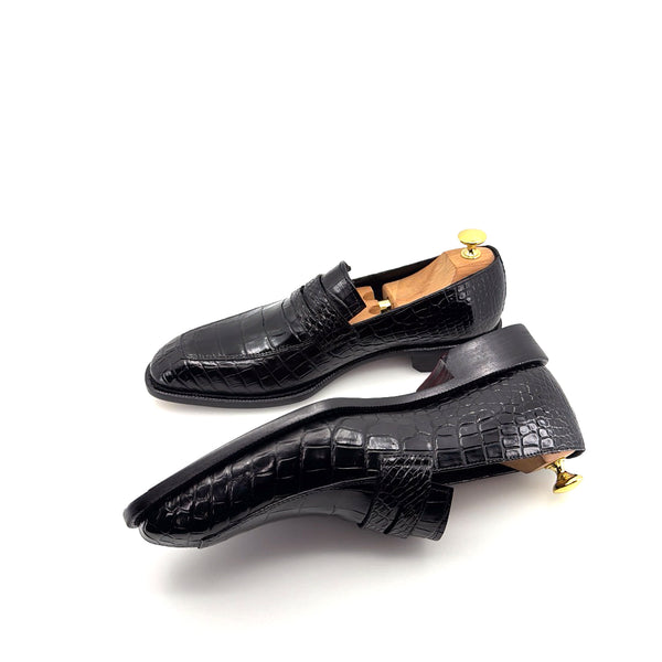 Maurice Custom Made Mirage Alligator Loafer - Black