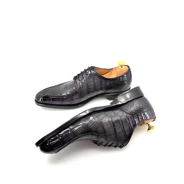 Ugo Vasare Alligator Lace-Up Shoe - Grey
