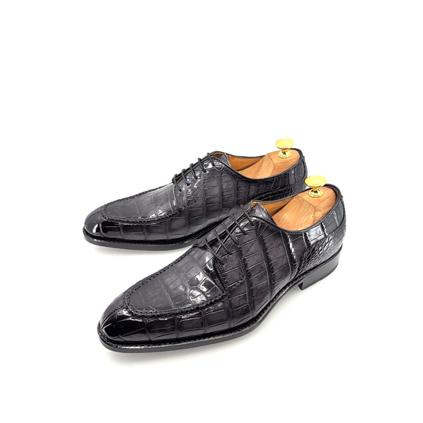 Ugo Vasare Alligator Lace-Up Shoe - Grey