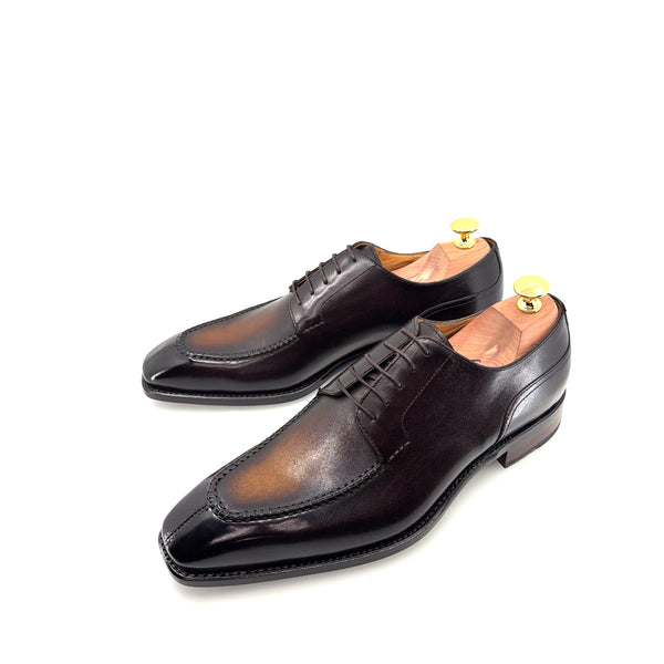Ugo Vasare "Norman" Calfskin Lace-Up Split-Toe Derby - Cognac