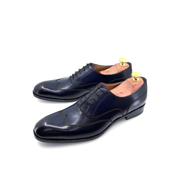 Ugo Vasare Leather Wingtip Oxford - Navy
