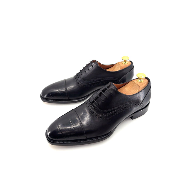 Maurice Leather Lace-Up Oxford - Black