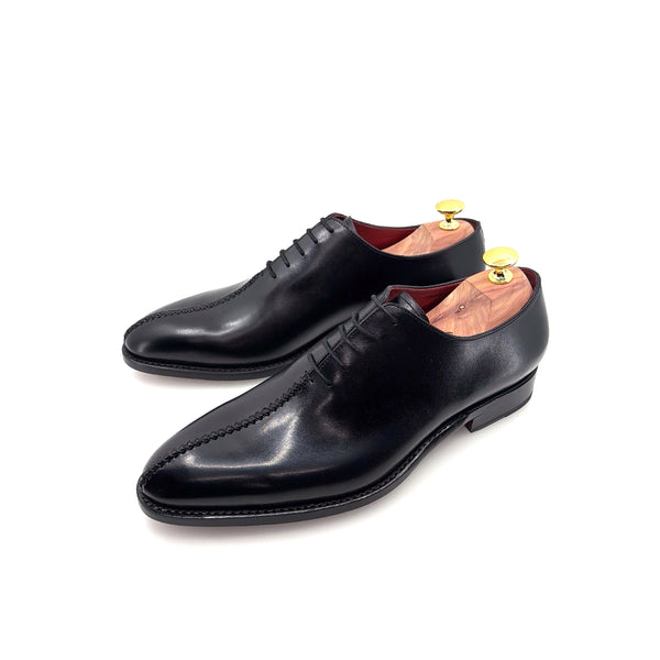 Ugo Vasare "Derrick" Burnished Calfskin Lace-Up Oxford Black
