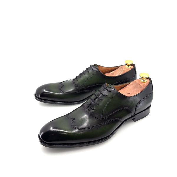 Ugo Vasare Leather Wingtip Oxford - Green