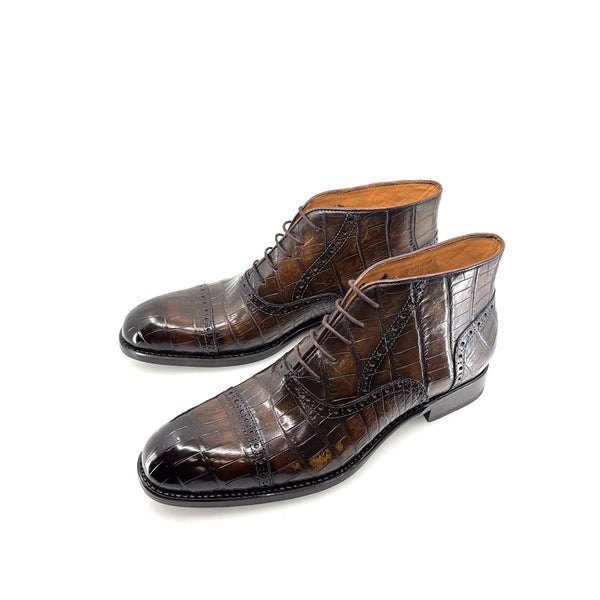 Ugo Vasare Alligator Boot - Brown