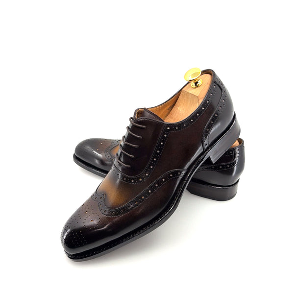 Ugo Vasare Calfskin Wingtip Oxford - Chocolate