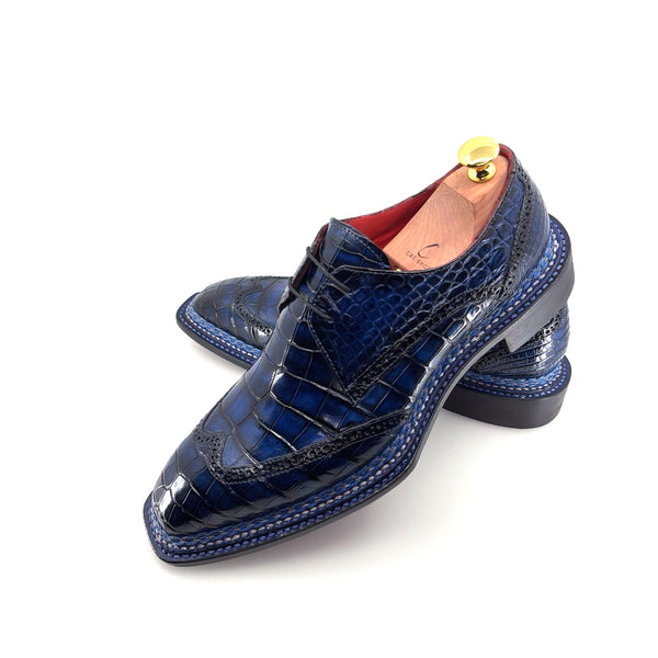 Maurice Custom Alligator Lace-Up Collab with Mr. Maximoff 2.0 - Deep Ocean