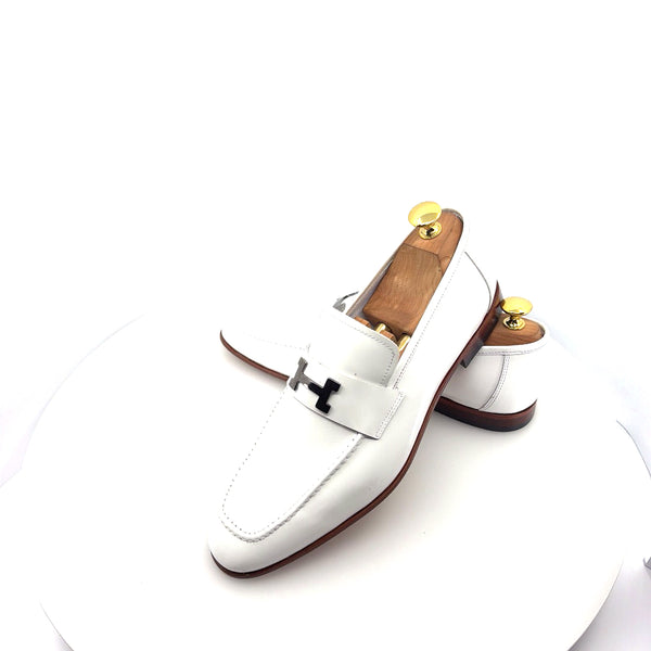 C Collection Patent Leather H Loafer - White
