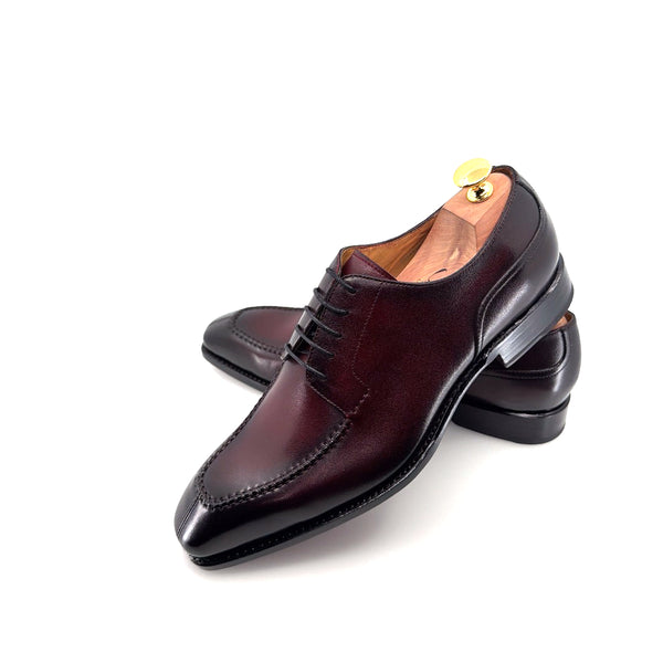 Ugo Vasare "Norman" Calfskin Lace-Up Split-Toe Derby - Burgundy