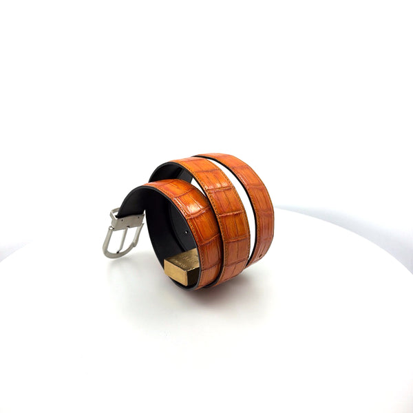Maurice Custom Alligator Belt - Tangerine