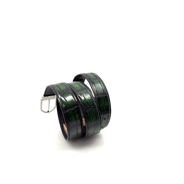 Maurice Custom Alligator Belt - Green