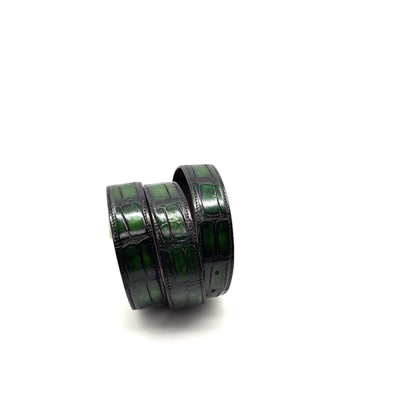 Maurice Custom Alligator Belt - Green