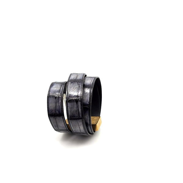 Maurice Custom Alligator Belt - Gray Charcoal