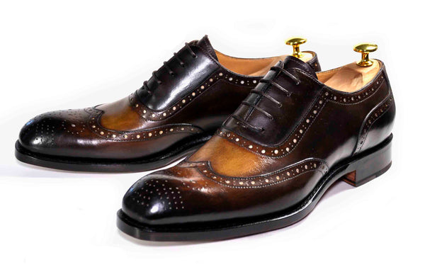 Ugo Vasare Calfskin Wingtip Oxford - Chocolate