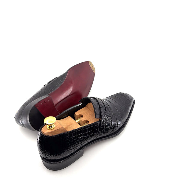 Maurice Custom Made Mirage Alligator Loafer - Black