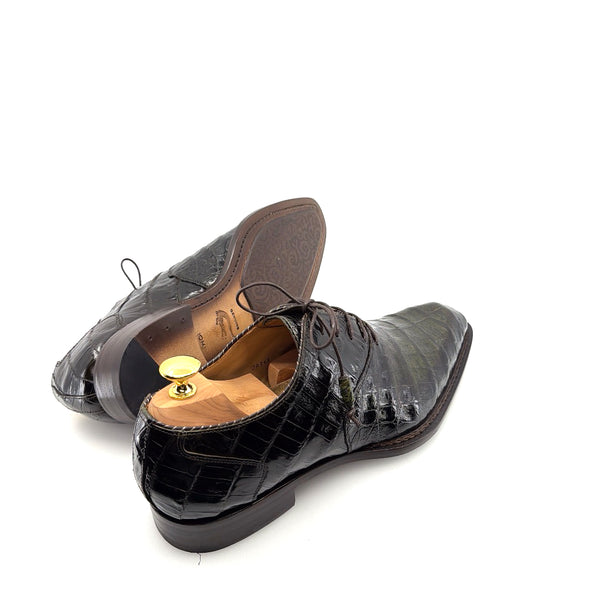 Mezlan Crocodile Oxford - Brown/Olive