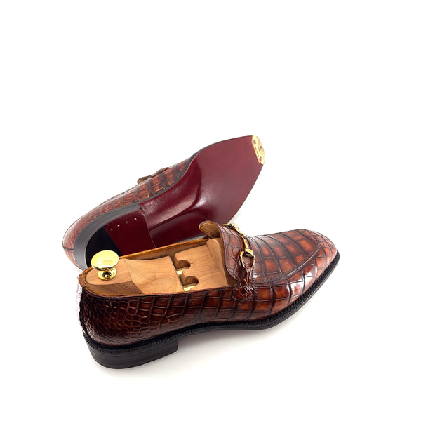Maurice Custom Alligator Bit Loafer Collab With Mr.Sishman - Whiskey